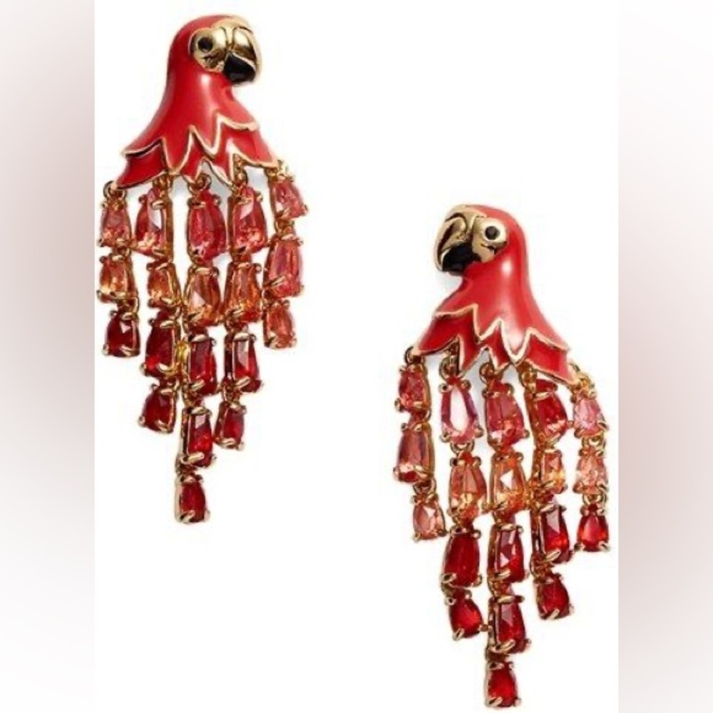 Kate Spade Red Parrot “Out of Office” Earrings